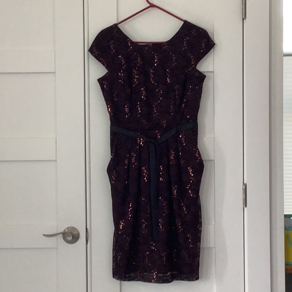 Purple Sequin Embellished Mini Sheath Dress